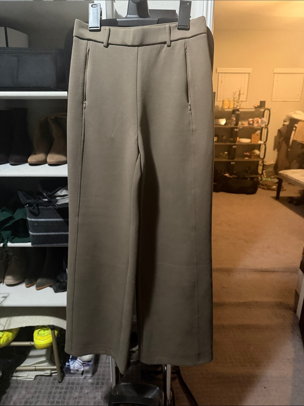 OGL Stretch Cotton Blend Slimming High Rise Wide Leg Pant